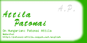 attila patonai business card